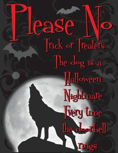Dog Conscious Halloween Door Sign