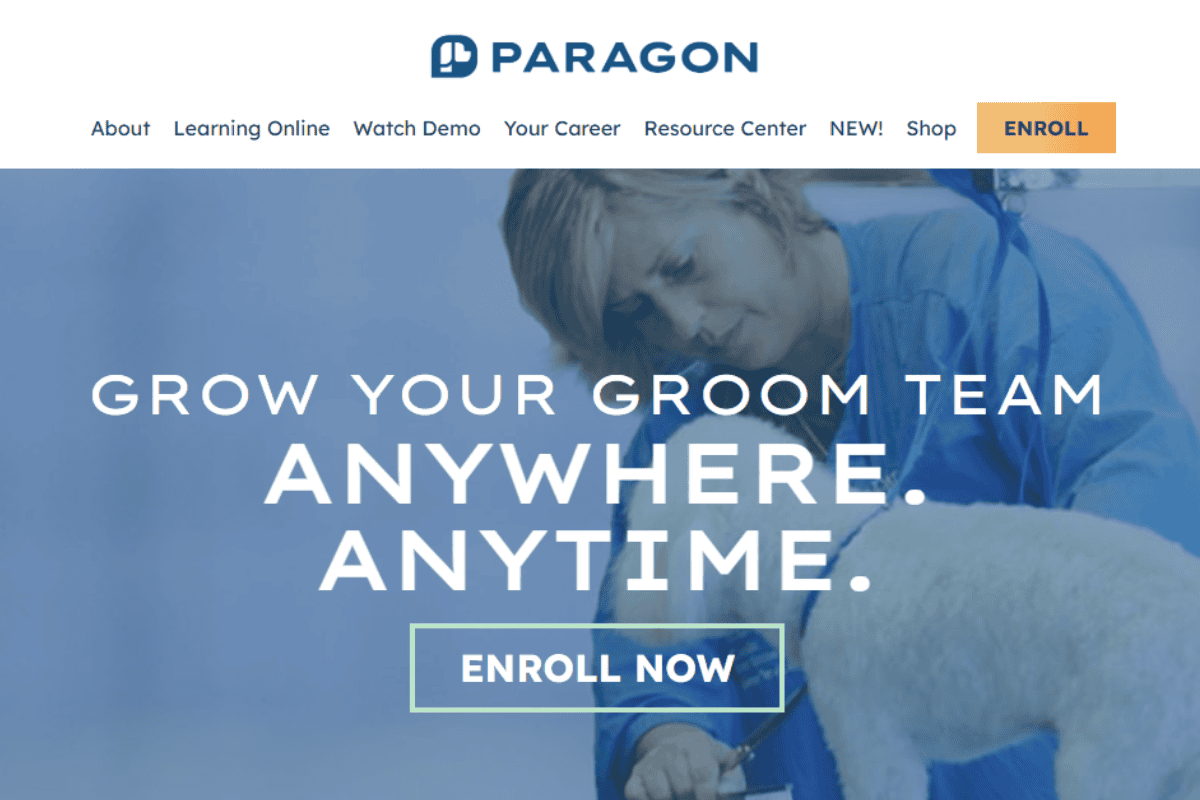 paragon school of pet grooming.